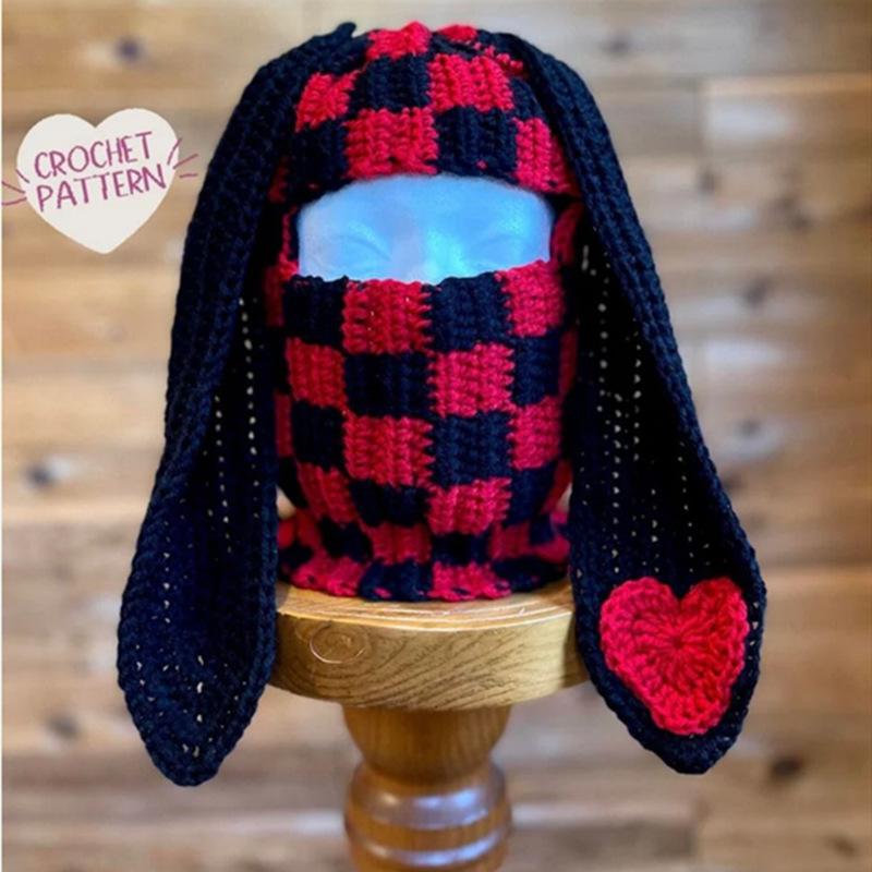 Crochet Halloween Party Funny Style Parent-child Horn Hat Ski Mask Woolen Hat