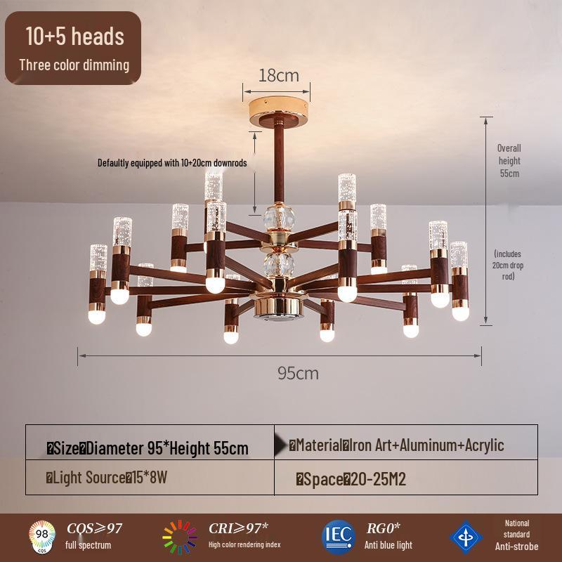 French Retro Branch Chandelier: Chinese Style Living Room & Hall Main Light for High-End, Horizontal Zhongshan Home Decor.