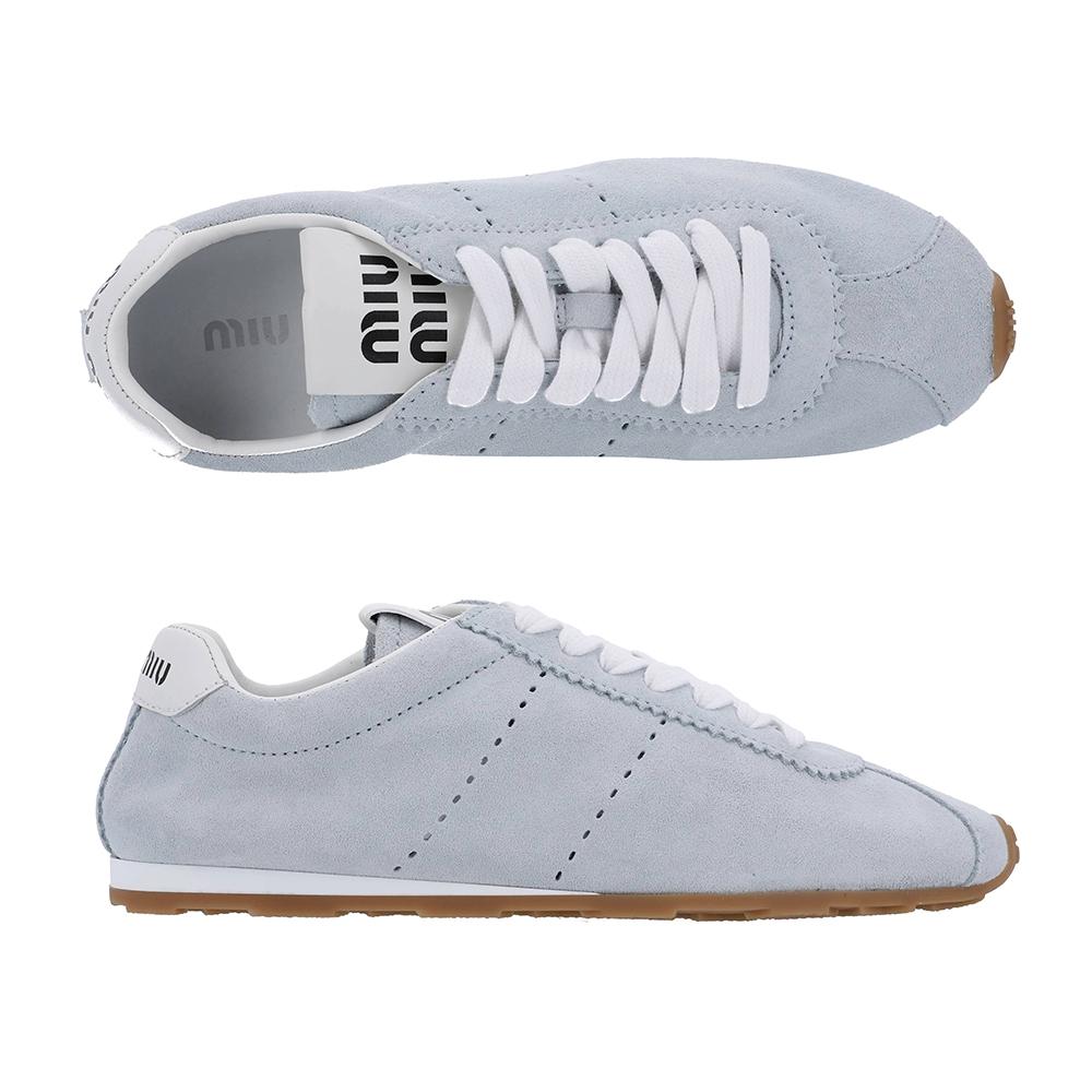 Miu Miu 5e114e 054 F0012 Plum Suede Sneakers