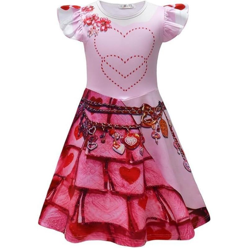 Halloween Vampire Descendants 4 Children'S Flying Sleeve Dress 2D Printed Children'S Suit Skirt