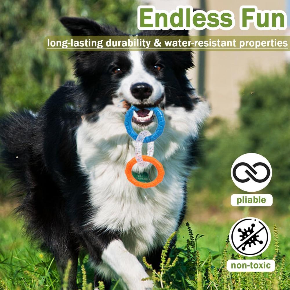 Sturdy Dog Chew Toy TPR Interactive Fetch Toy Fun Dog Tug Dog Toy  For Pets Training Teething