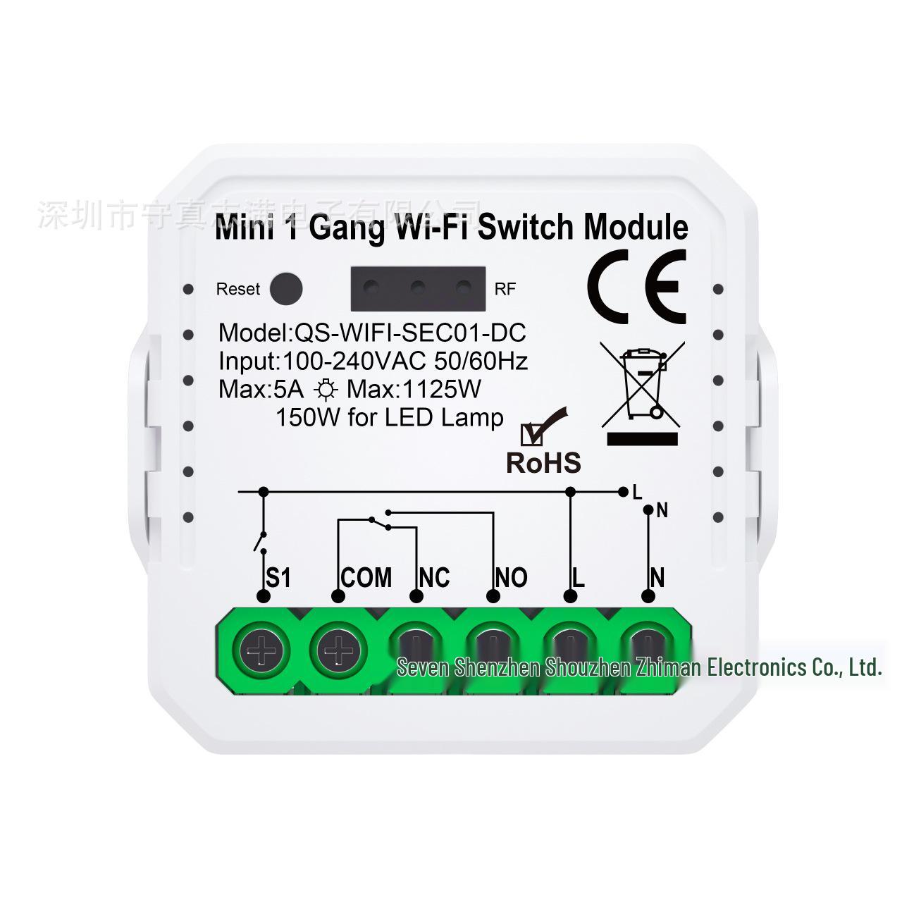 WiFi Doodle Zigbee Smart Switch, 12/24VDC Low Voltage, Dry Contact, NO/NC On/Off