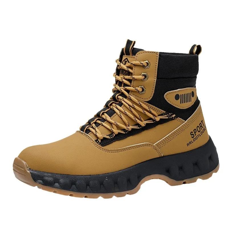 2024 New Men's Fashion Trendy Casual Shoes Classic High Top Wear Resistant Running Sports Shoes Thick Soled Work Safety Shoes