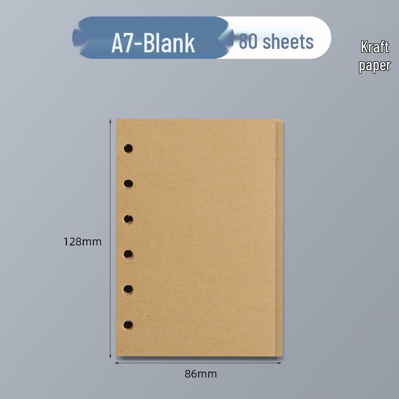 

6-Hole Kraft & Daolin Paper Notebook Refills: Lined & Blank Pages Replacement Core