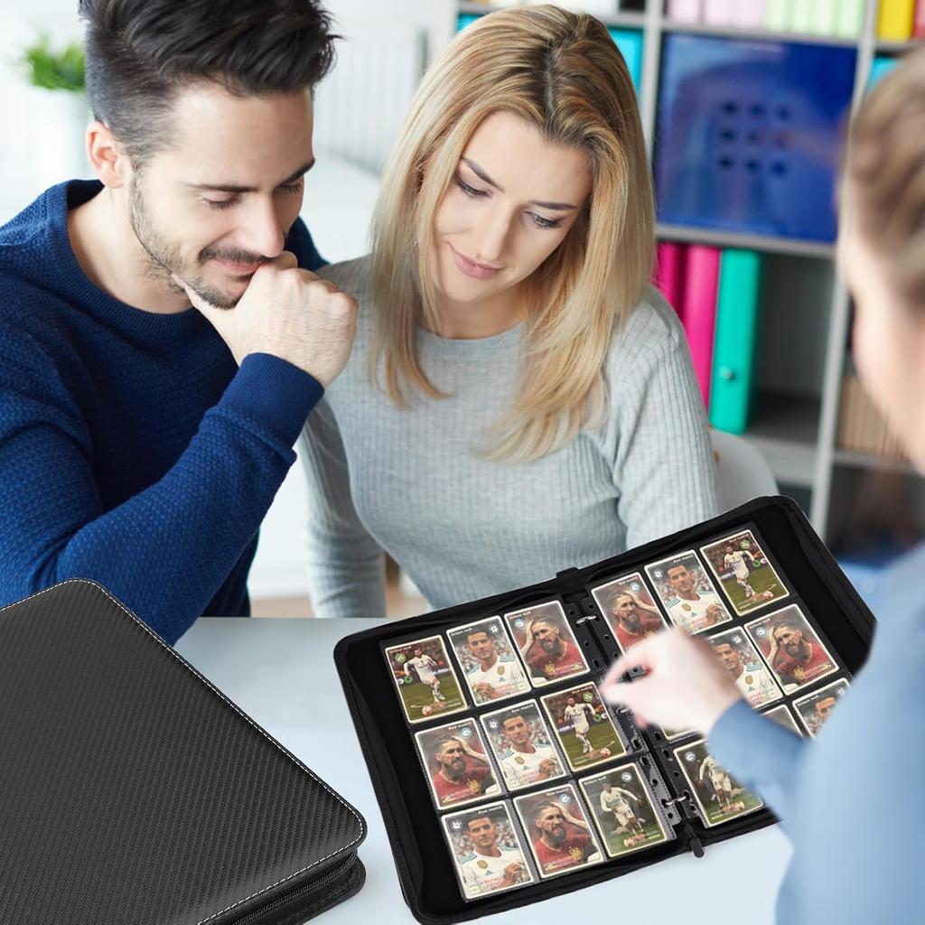 Carpeta de 9 bolsillos para cartas coleccionables, carpeta de cartas de primera calidad con cremallera, carpeta de colección de PU con 720 bolsillos de doble cara, álbum de coleccionistas, carpeta de cartas para MTG, TCG