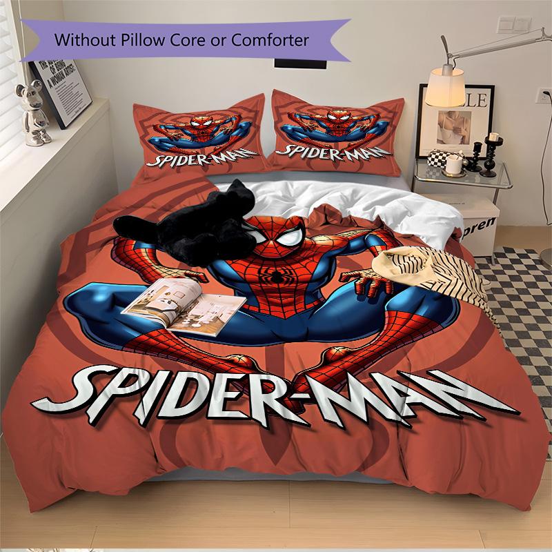 Spiderman Hero Print 3Pcs Bedding Setduvet Cover With 2 Bedropillowcase Home Birthday Gift