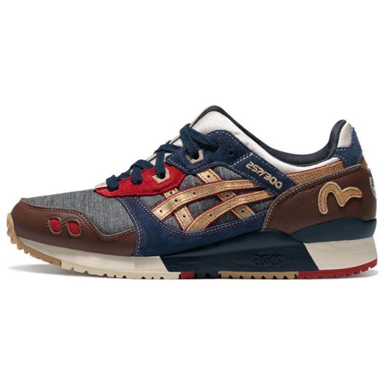 

Evisu X Asics Gel-Lyte 3 Винтажные Удобные Спортивные Низкие Кроссовки для Повседневной Носки Лимитированная Серия Унисекс Кроссовки Серый Синий Коричневый 1203A301-500 39