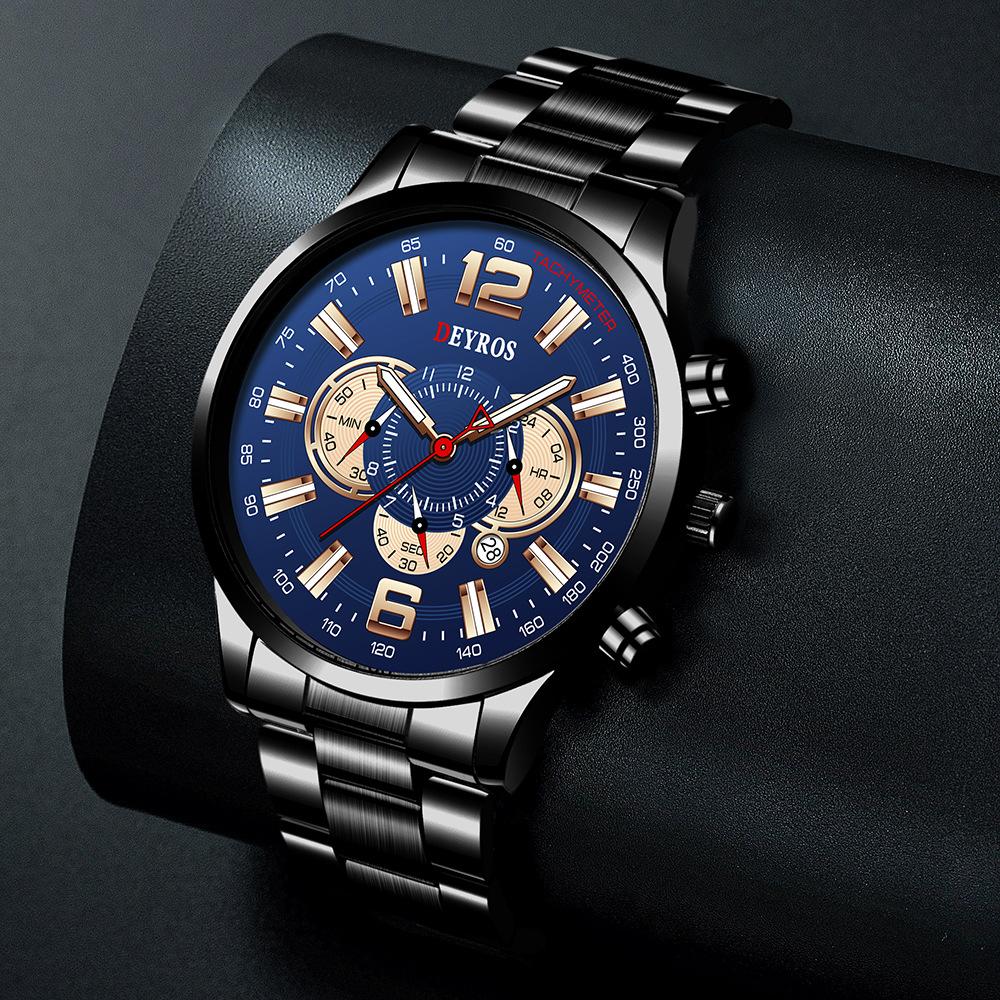 Men'S Watch Fashion Student Calendar Luminous Quartz Movement Watch