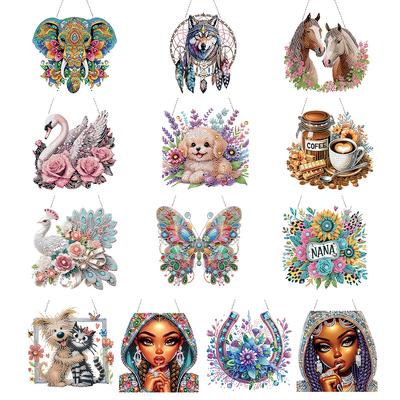Acryl Spezialform Blumen 5D DIY Diamantmalerei Punkte Anhänger Strass Diamantkunst Anhänger Diamantmalerei Ornamente