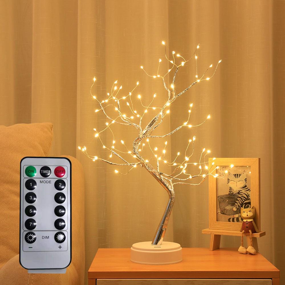 Starry Tree LED Copper Wire String Lights - Touch Switch Night Light