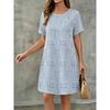 Summer Ladies 3D Printed Short Sleeve Dress Fashion Versatile Breathable Trend Casual