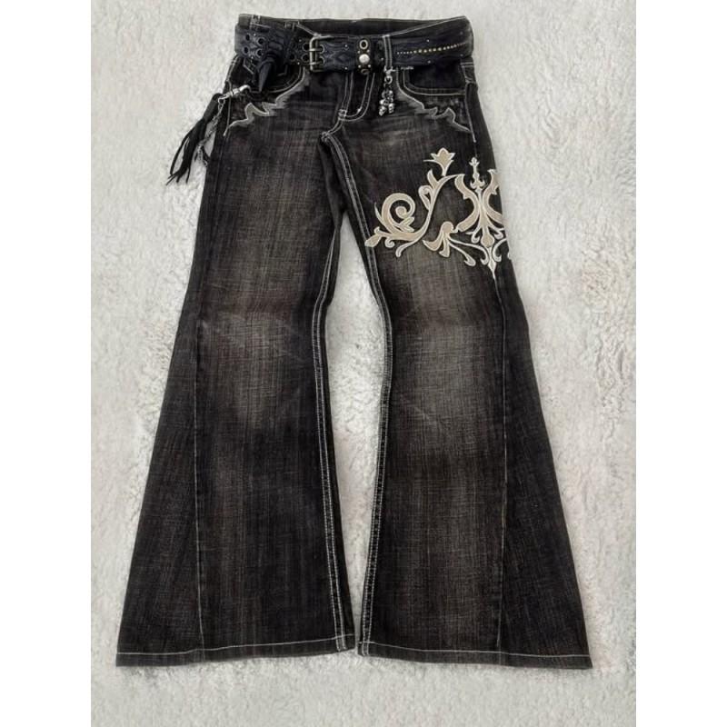 Y2K Streetwear Distressed Denim Jeans With
