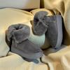 2025 Winter New Short Tube Two Wear Snow Boots Women's Platform Short Boots Piled and Thickened Large Northeast Gray Fluffy Cotton Shoes