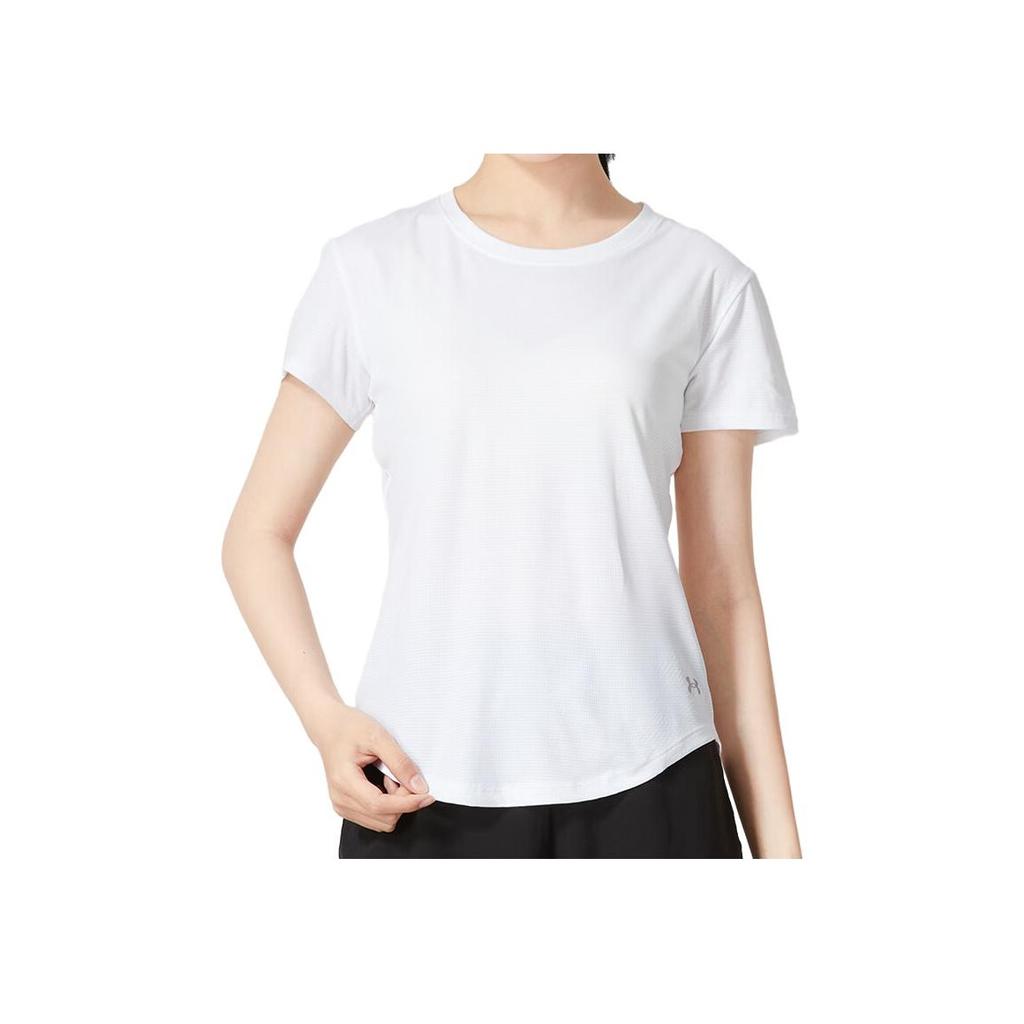 Under Armour Solid Crew Neck Short Sleeve T-Shirt Women Tops White 1373399-100