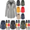 Cappotto Lungo da Donna Invernale Caldo con Cappuccio e Chiusura a Zip di Alta Qualità