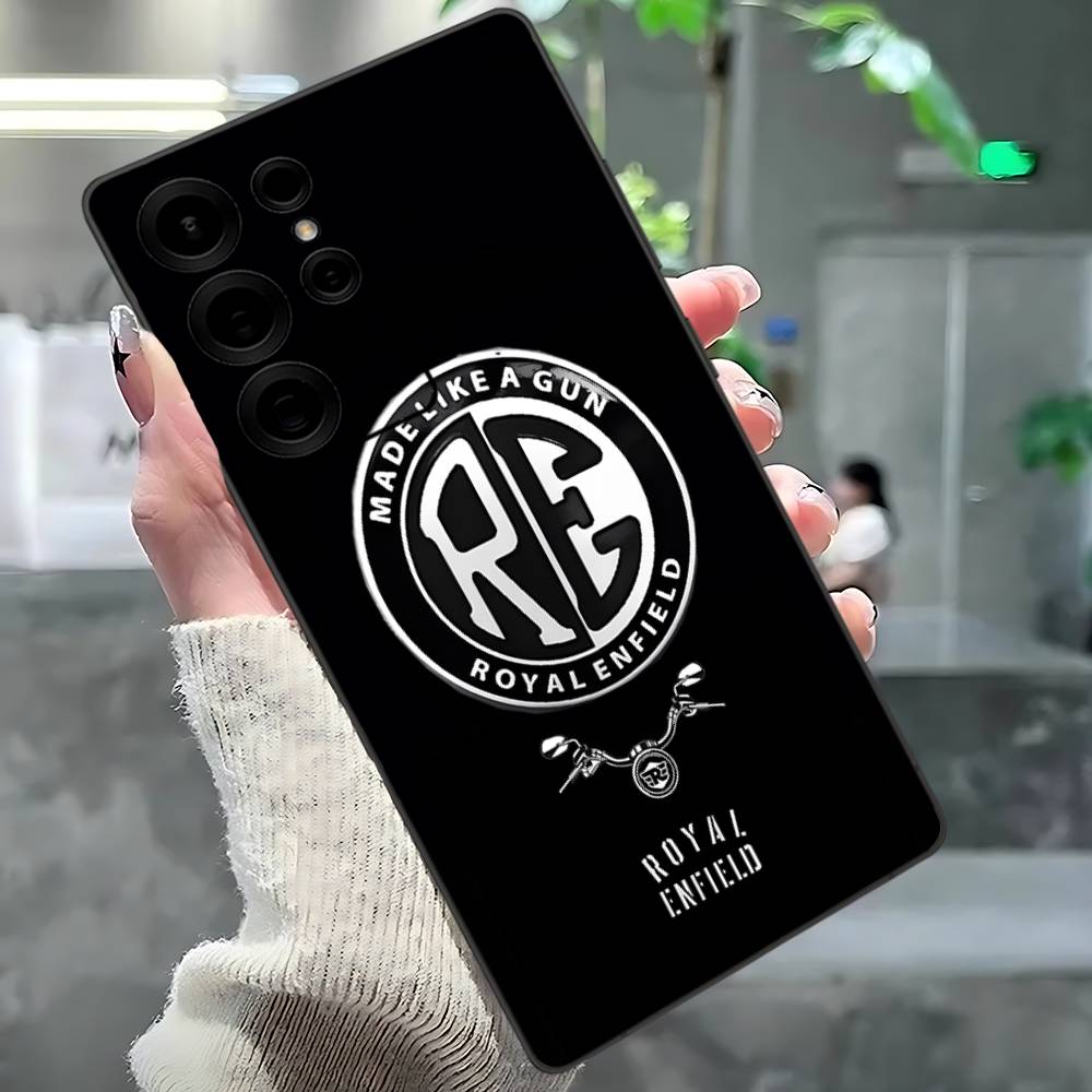 R-ROYALS E-ENFIELDS Logo Phone Case For Samsung S 24 Fe 25 Ultra Plus 20 Lite 21 30 22 23 24 22 Ultra 5G Fundas