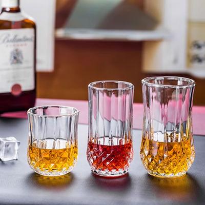 1pcs Diamond-patterned Water Cups Beer Mugs Glasses Cups Juice Cups Milk Tea Cups White Spirit Cups Whisky Glass Bubble Tea Cup