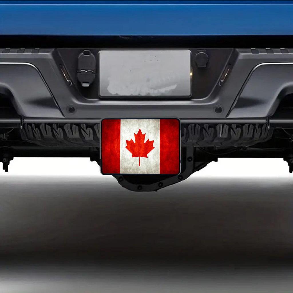 Canadian Maple Leaf Flag Trailer Hitch Cover - Plastic Square Plug