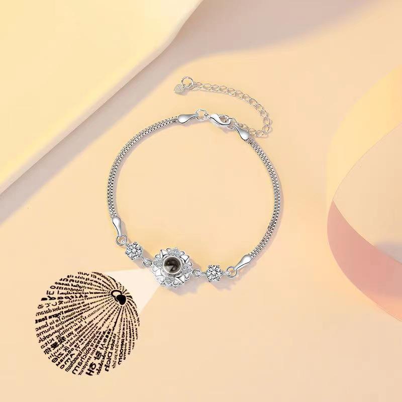 100 Languages Sunflower Projection Bracelet - Simple, Versatile Jewelry for Women