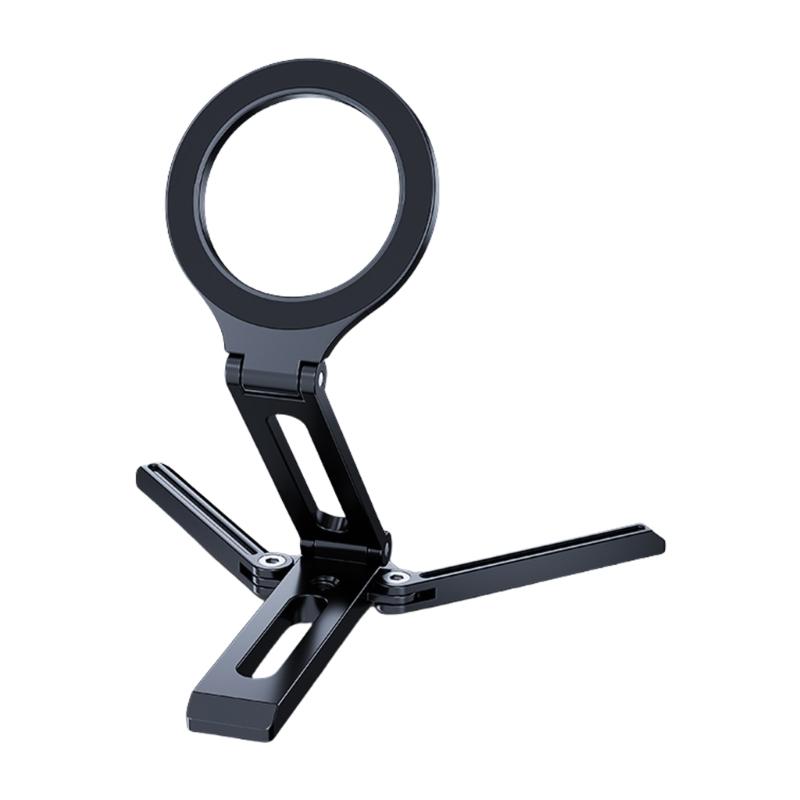 Space Saving Aluminum Phone Holder Support Rack With Magnetic Folding Feature For Various Setting Easy Transport and Use