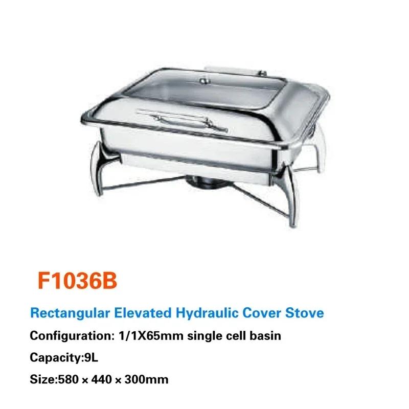 Buffet-Speisenwärmer Kommerzielles Buffet-Chaffing-Dish Luxus für Hotel Hydraulischer Buffetherd Hotpot Edelstahlgeschirr Royal