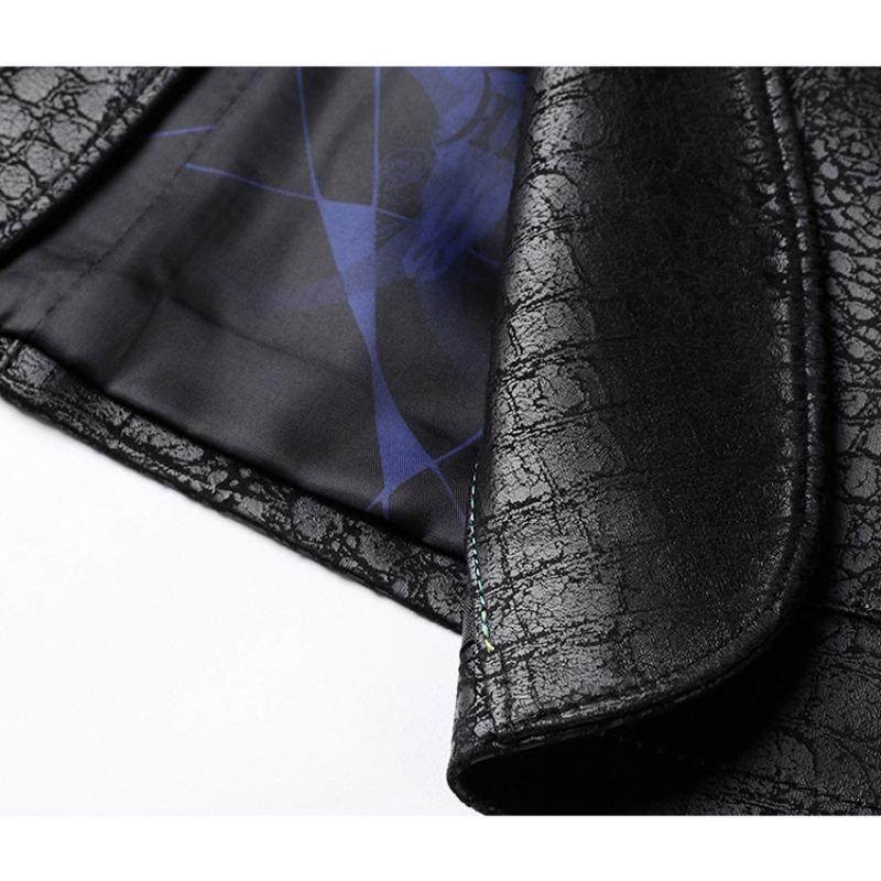 Leather Jacket Men's Autumn and Winter New Men's Soft Leather Suit Collar Jacket Jacket Men's Two-button Casual Leather Suit