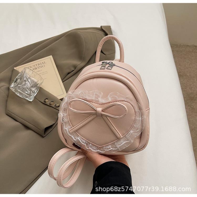 Fashion New Bow Korean Lace Love Sweet Bag 2025 Student Large Capacity Handbag Backpack