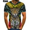 T-Shirts Tier Jaguar 3D Gedruckt Sommer Herren T-Shirts Streetwear Rundhals Hip Hop Übergroßes T-Shirt Herren Tops Kleidung