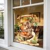 Affen Fenstertattoo Niedlicher Babyaffe PVC-Aufkleber Wiederverwendbare Statische Glasaufkleber für Wohnzimmer Heimdeko