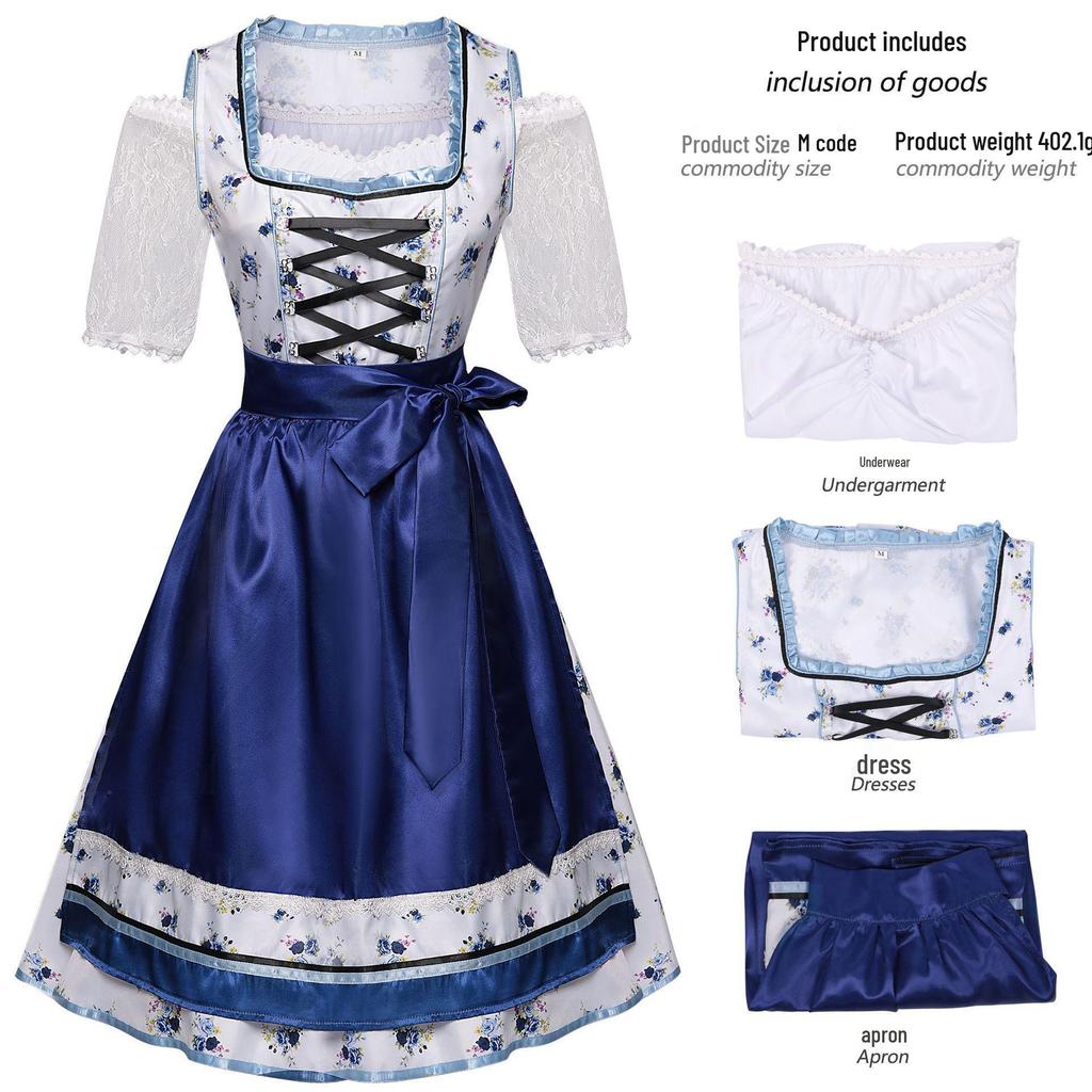 Set Salopette Costume Oktoberfest Halloween Bavarese da Donna