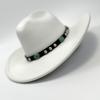 New Western Cowboy Hat, Black Woolen Jazz Top Hat, Four Seasons Men'S And Women'S Turquoise Crimped Felt Hat