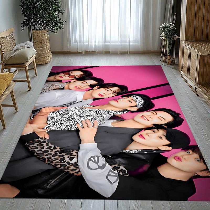 Модный B-BTS Kpop Звезда Гостиная Нескользящий Ковер Мягкий Ковер для Спальни Детской Игровой Комнаты Дивана, Домашний Декор Придверный Коврик Подарок 40x60cm