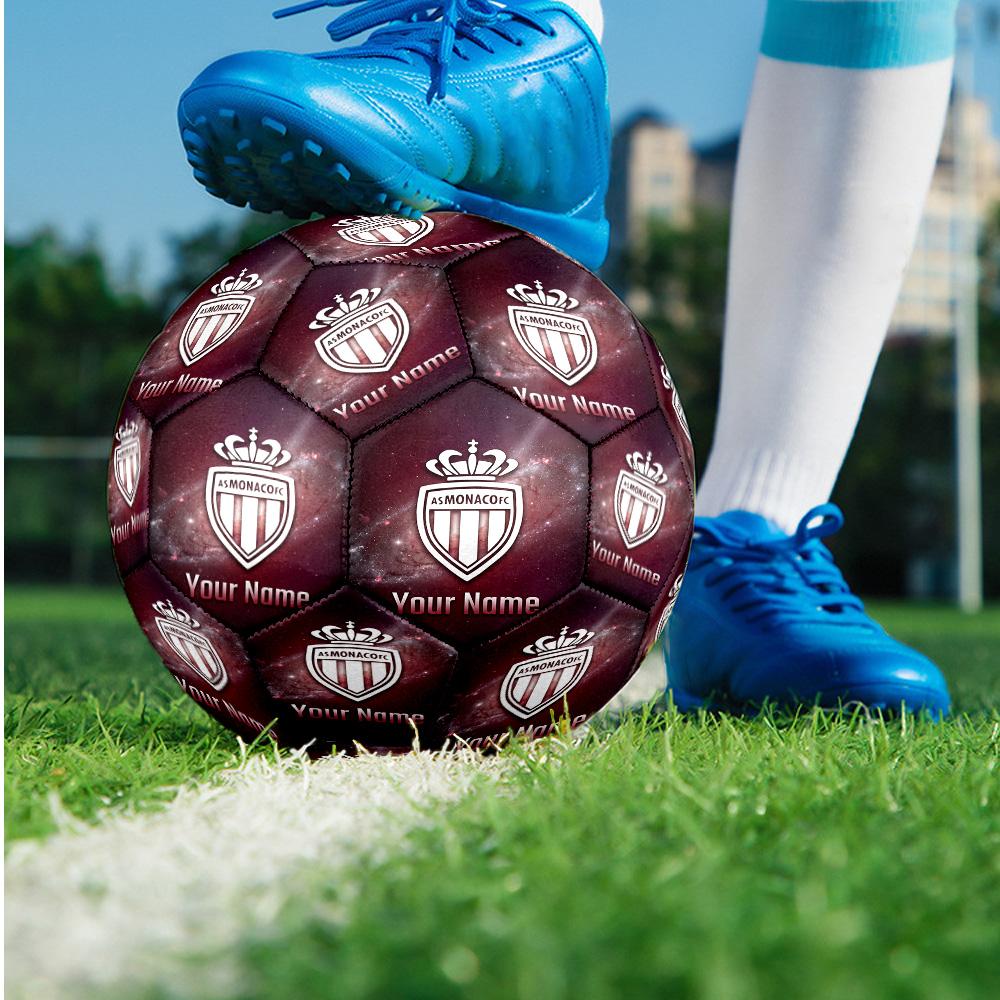 Monaco FC Fashion Size 5 Football Wearproof Non‑Slip Soccer Ball For Sports Training Entertainment Use