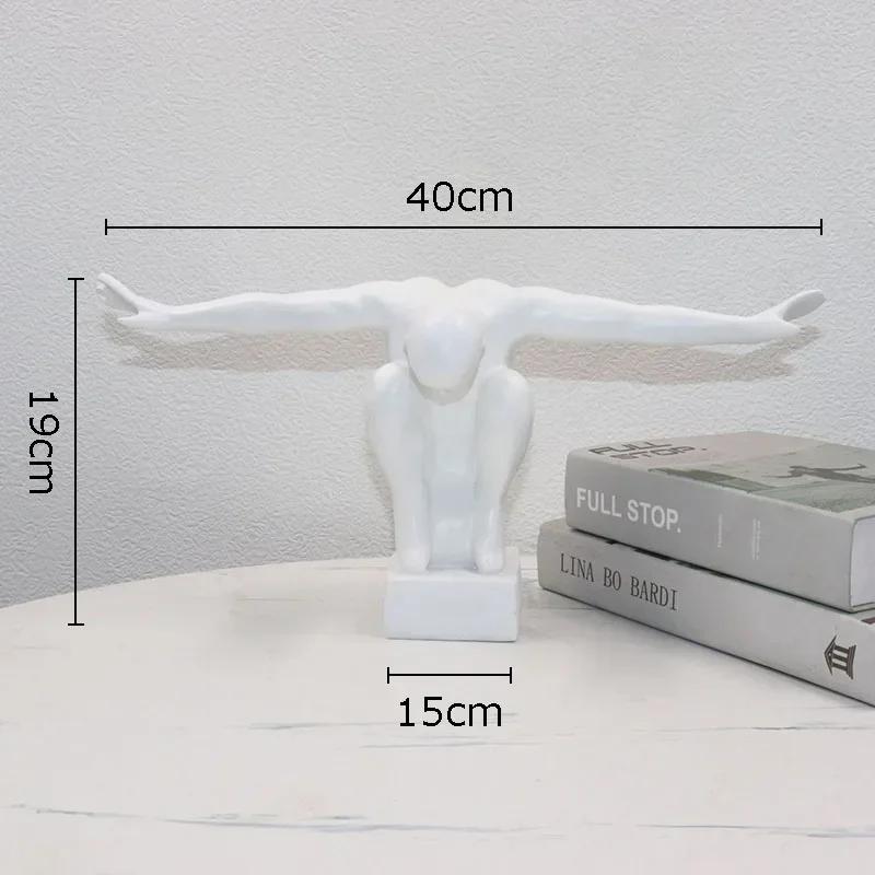 

Minimalism Sportsman Figure Sculpture Desk Decoration Athlete Character Ornaments Abstract Crafts Statue Modern Home Decor белый