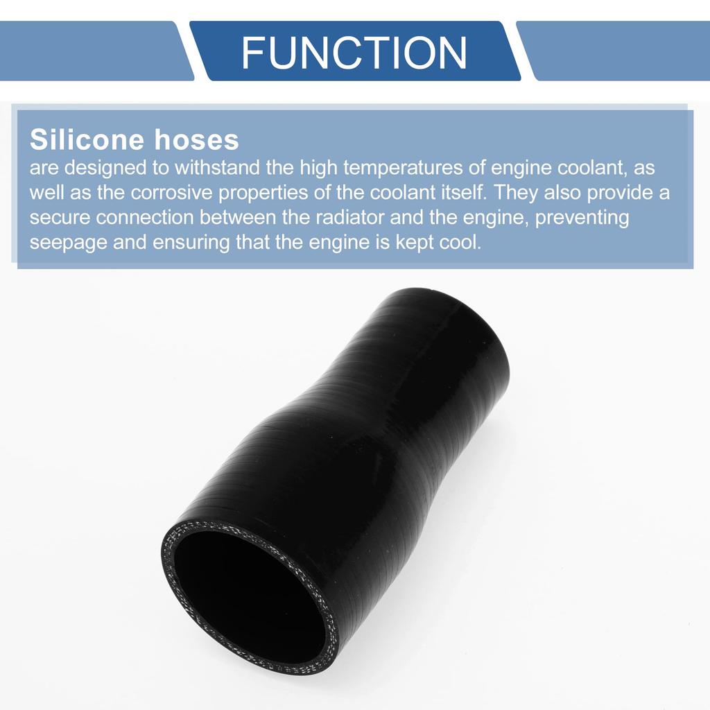 X AUTOHAUX Black Length 100mm Inner Diameter 45-32mm Silicone Hose