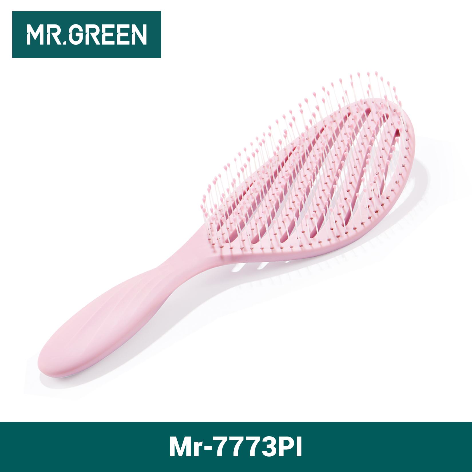 

MR.GREEN расческа для массажа кожи головы, расческа для укладки волос, распутывающий инструмент для быстрой сушки феном, инструмент для распутывания влажных и сухих вьющихся волос розовый