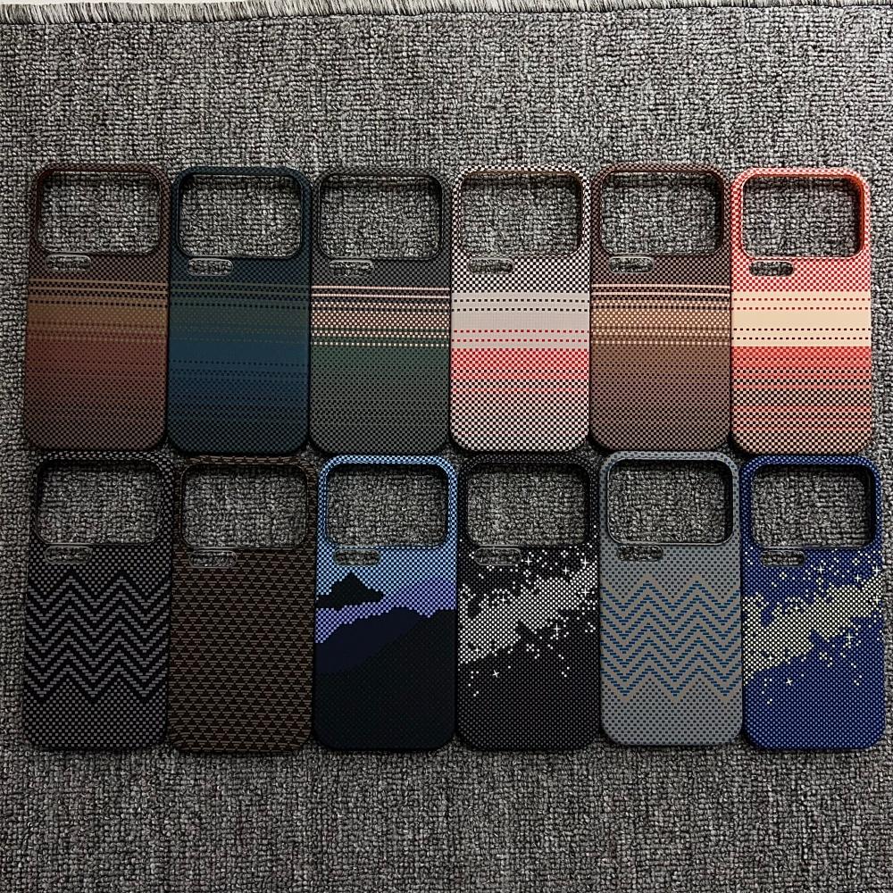 Phone Case Cswo02 Half Border Carbon Fiber Kevlar For Magsafe Magnetic Phone Case For Xiaomi Mi 17 Mi17pro 17Promax Fashion Wireless Charge Cover