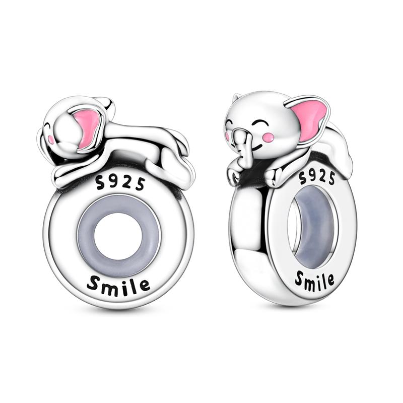 1PCS Charm For DIY Making Bracelet 925 Silver Original Shine Zircon Charms Jewelry Wedding Birthday Gift For Women Mom Friend