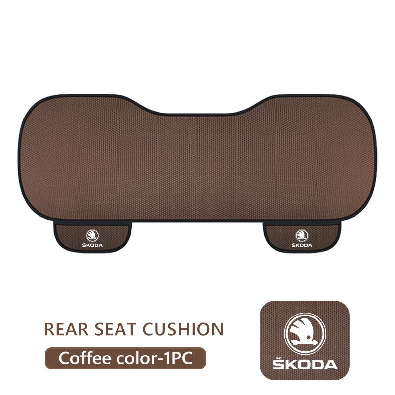 AAFO1 For Skoda Breathable Car Seat Cover Ice Silk Summer Car Seat Cushion Protector Kamiq MK3 Roomster Rapid Kodiaq Karoq Fabia Enyaq