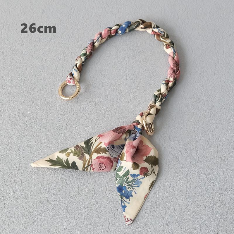 New Fashion Spring Woman Handbag Accessory Part Chains Detachable Replacement Floral Print Silk Strap Women DIY Chain Bag Handls