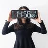 Creative Number Clock Color Nightlight Temperature Calendar Alarm Clock LED Large Number Electronic Clock Backlight Home Decor