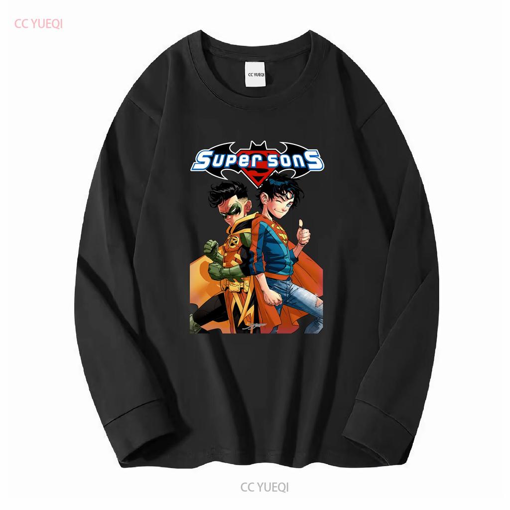 Super Sons T-Shirt Superboy Robin Damian Wayne Jon Kent Jimenez Kunst vintage Gewaschen Weich Streetwear Oberteil für den Alltag