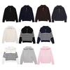 NSSF Women's Striped Wool Half-Zip Pullover - 2024 Autumn/Winter Fashion with Lapel.