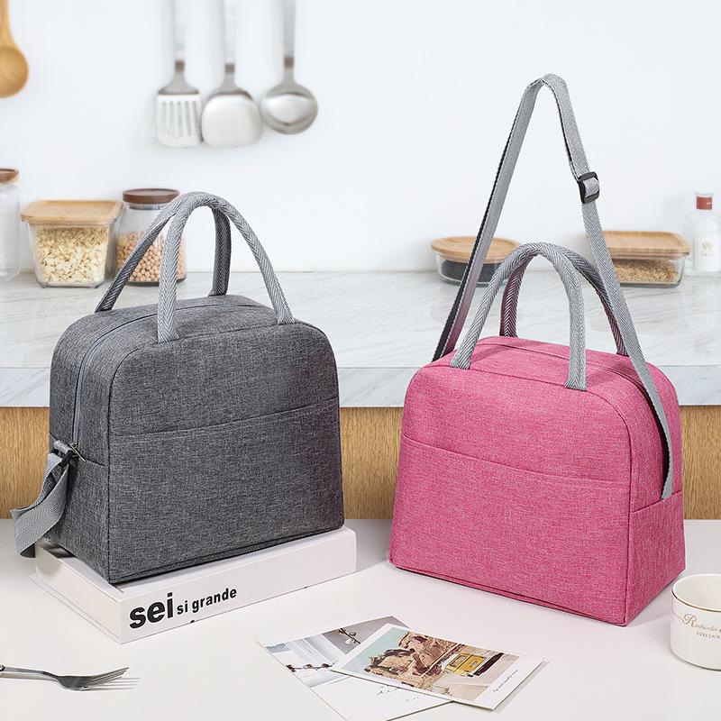 New Oxford Cloth Insulated Lunch Bag with Aluminum Foil, Crossbody Bento Bag for On-the-Go Meals