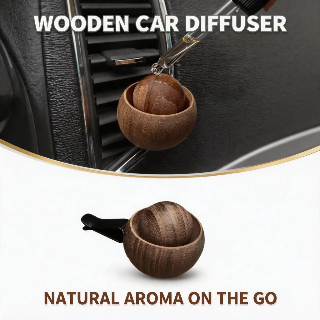 Wooden Essential Oil Diffusers Stylish Spherical Design Car Home Bedroom Decor Natural Fragrance Release Aromatherapy Diffusers