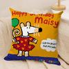 Cute B-Bobo The M-Mouse Cushion Cover Short Plush Double-Sided Print Square Throw Pillow Covers Sofa Home Cushion Decor