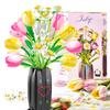 Tulip Flower Blocks Flower Block Building Toy for Kids and Boys and Anniversary Gift Toy, Set, Blocks, Adults, Girls, Mother's Day, Valentine's Day,