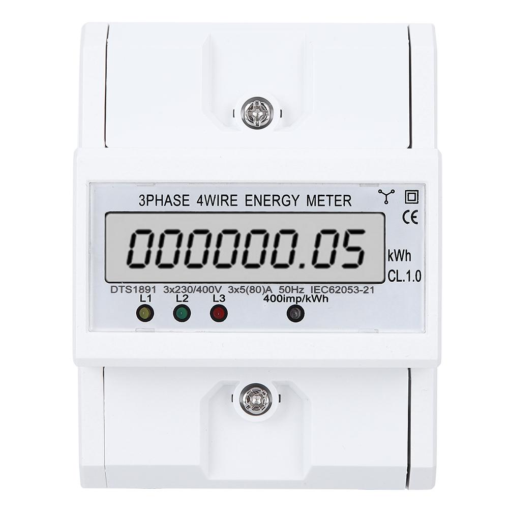 Energy Meter 3Phase 4Wire LCD Digital Display DTS1891 Smart Home Electric Measurement Device