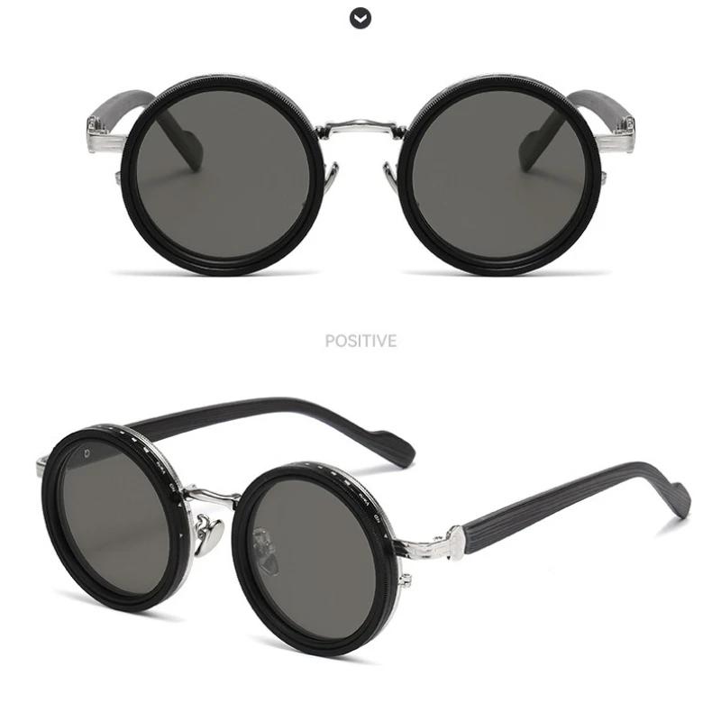 Level Rotatable Adjustable Men'S Sunglasses Retro Neutral Street Photography Wood Grain Legs Uv400 Polarized Glasses