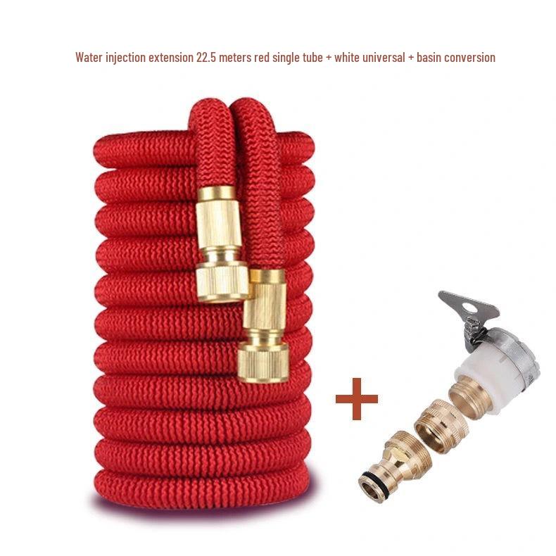 High-Pressure Telescopic Water Hose with Explosion-Proof Nozzle, Ideal for Car Wash and Garden Watering.
